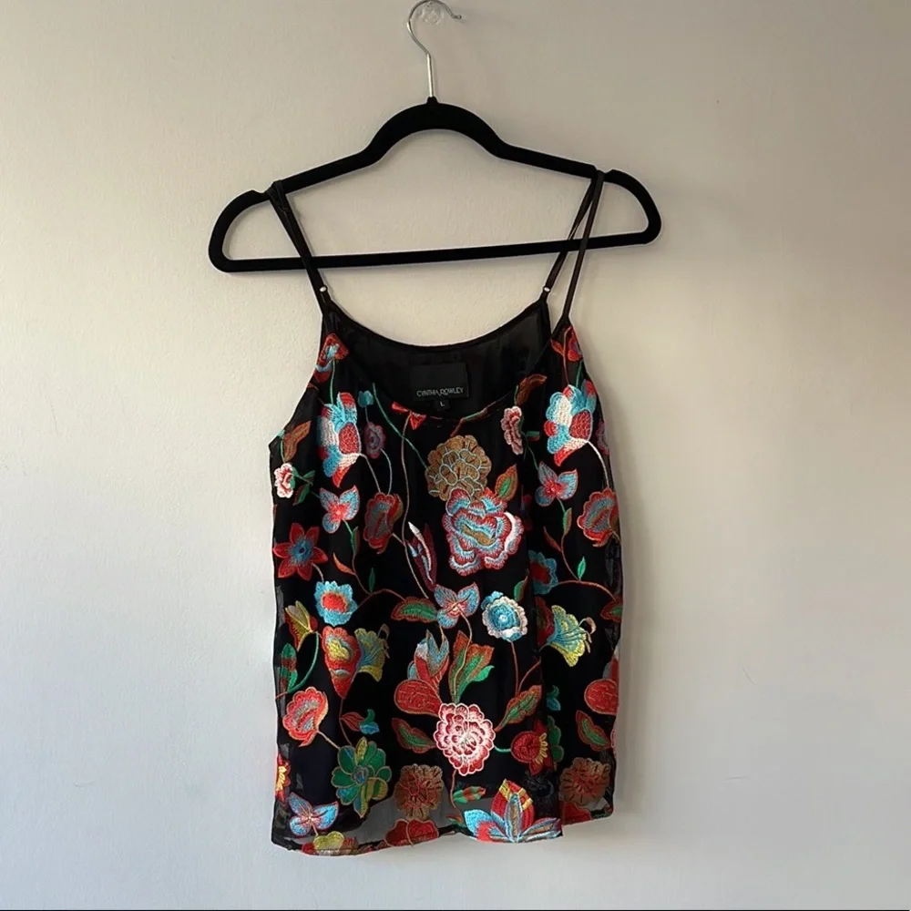 Cynthia Rowley Floral Embroidered Tank - Picture 1 of 4